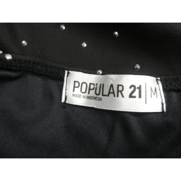 Popular 21 Black Elegant‎ Evening Dress with Rhinestones Women' s M - Picture 6 of 7